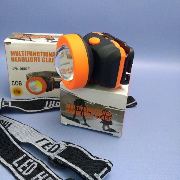 Фонарь налобный светодиодный Headlight Glare COB 0507Т 10W, 3хААА, 3 режима работы